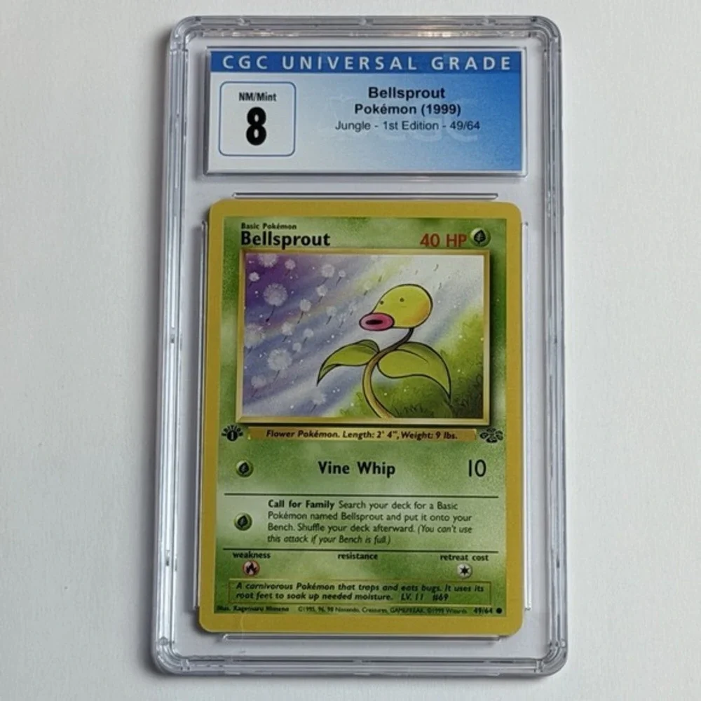 Bellsprout Jungle 1st Edition 49/64 CGC 8 NM/Mint TCG Pokemon‎ 1999 WotC Vintage